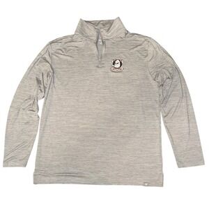 Fanatics Anaheim Ducks Mens Pullover Heather Gray 1/4 Zip Hockey Sweatshirt L